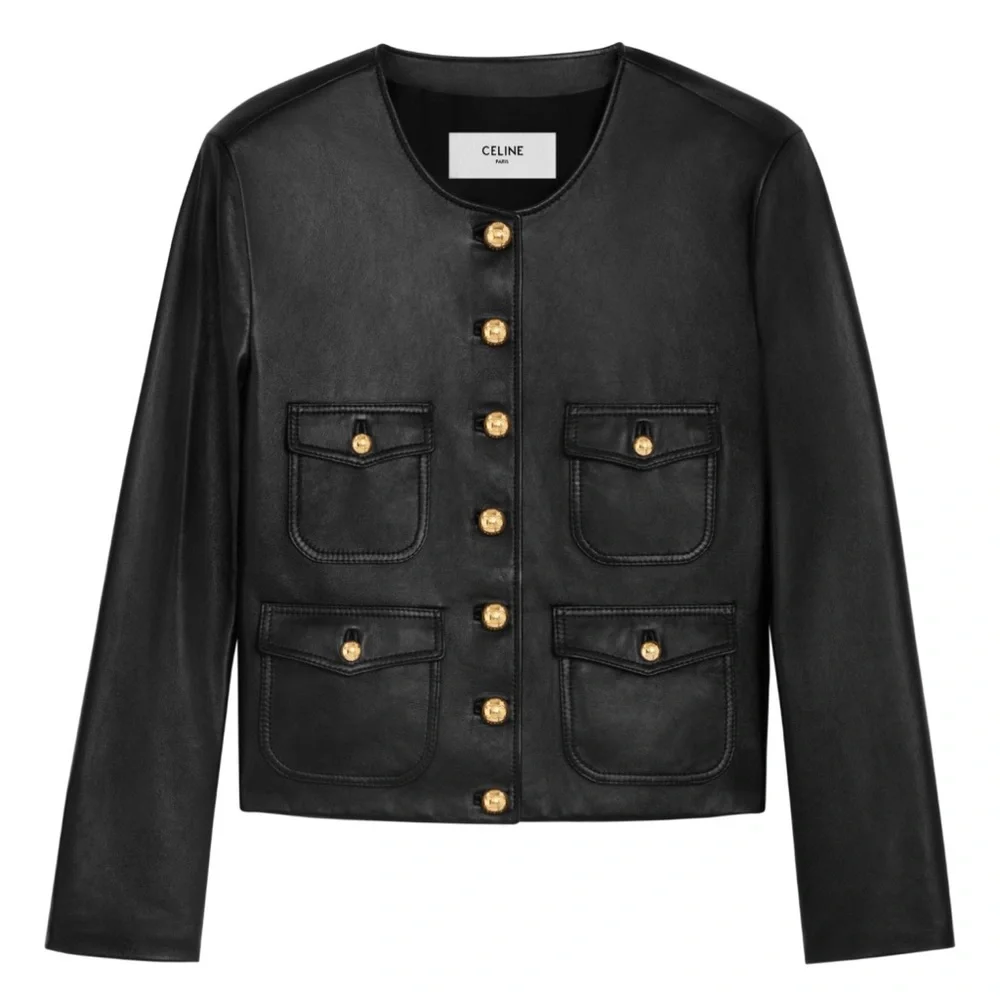 Celine | Jackets & Coats | Cline Lamb Skin Black Leather Jacket
